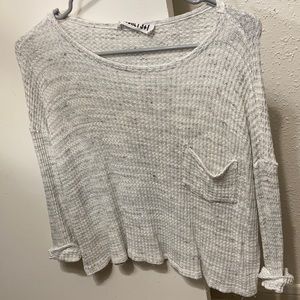 3/4 sleeve waffle material shirt